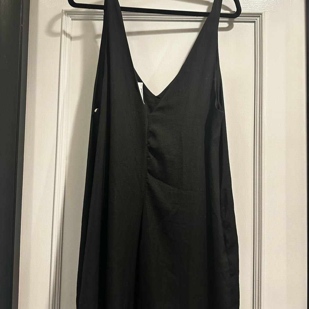 Wide leg silky jumpsuit